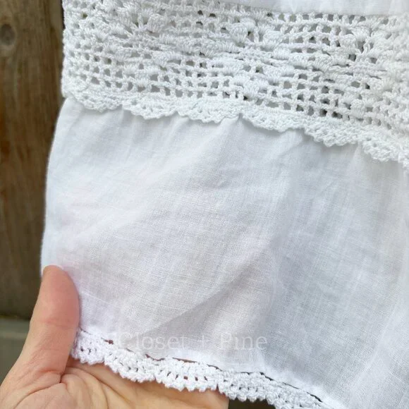 Doen Modeira Dress in Salt‎ White Size Small Crochet Maxi Midi Dress Boho - Picture 10 of 16